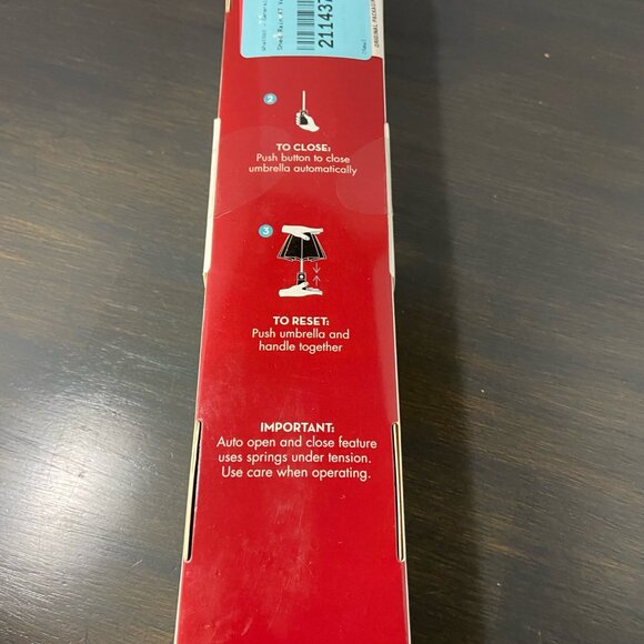 ShedRain Vented Wind Umbrella – Auto Open/Close – 47" – Black – NEW - Picture 5 of 6